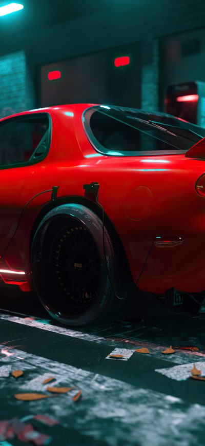 Fond d'écran iPhone Mazda Rx7 Red Cgi Art 4k