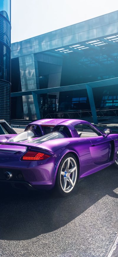 Fond d'écran iPhone Porsche Carrera GT Rear Violet 4k