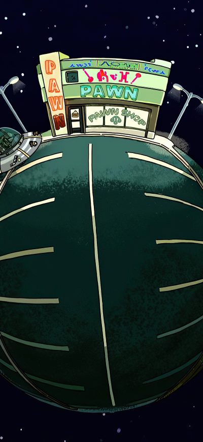 Fond d'écran iPhone Rick And Morty Pawn Shop