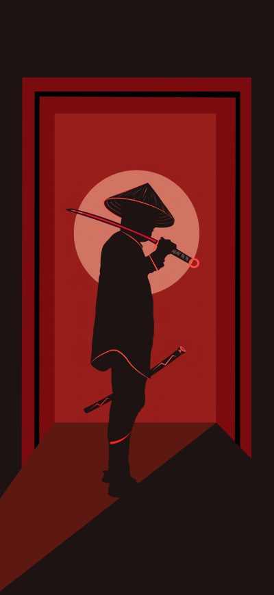 Fond d'écran iPhone Samurai Minimal 5k