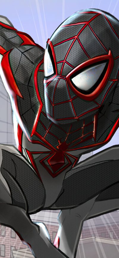 Fond d'écran iPhone Miles Morales Track Suit 4k
