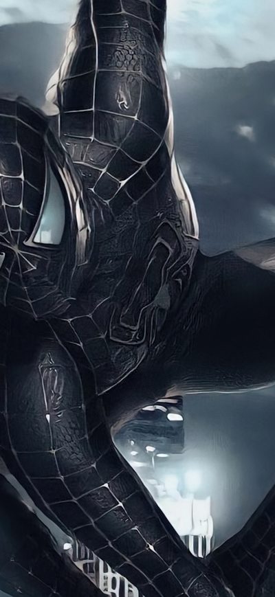Fond d'écran iPhone Black Suit Spiderman 4k