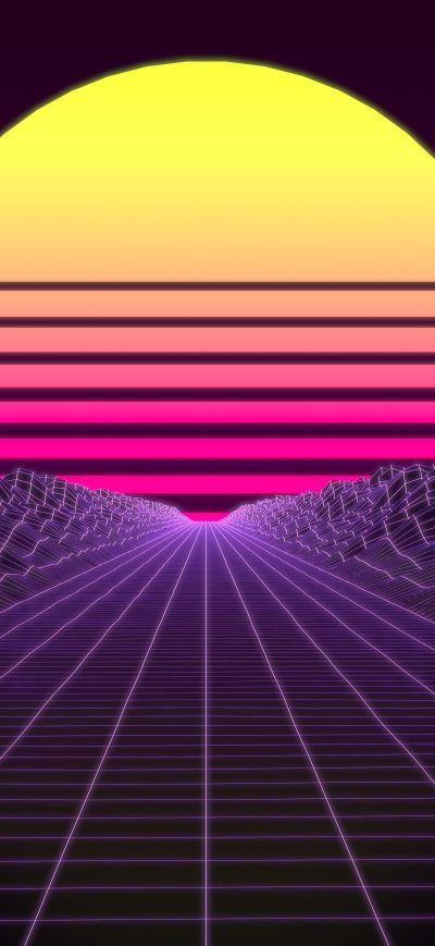 Fond d'écran iPhone Synthwave 8k