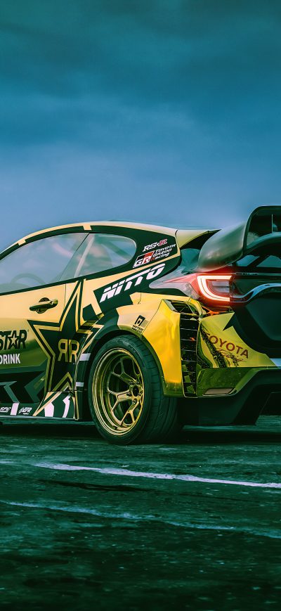 Fond d'écran iPhone Rallycross Toyota Yaris Rear 5k