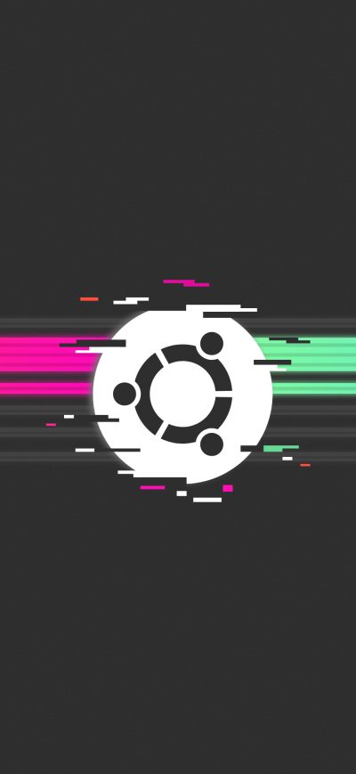 Fond d'écran iPhone Ubuntu Glitch Minimal Art 4k