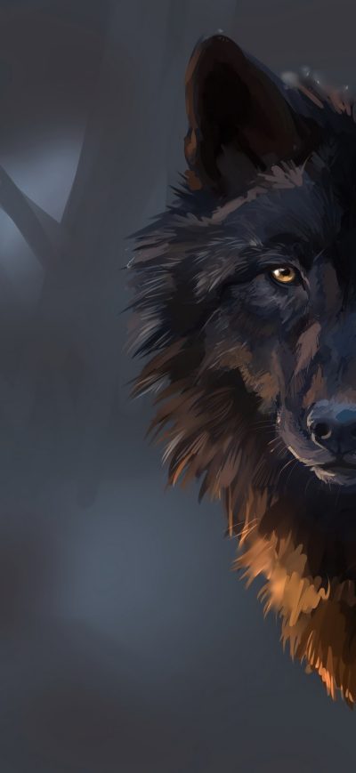 Fond d'écran iPhone Wolf Art 4k