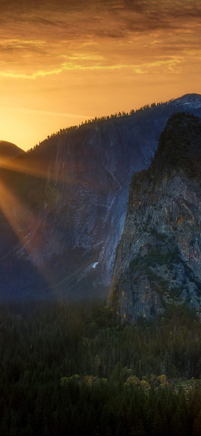 Fond d'écran iPhone Sunrise At Tunnel View Yosemite National Park 5k