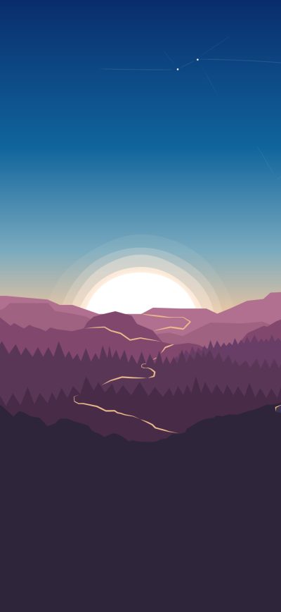 Fond d'écran iPhone Fox Forest Minimalism Artwork