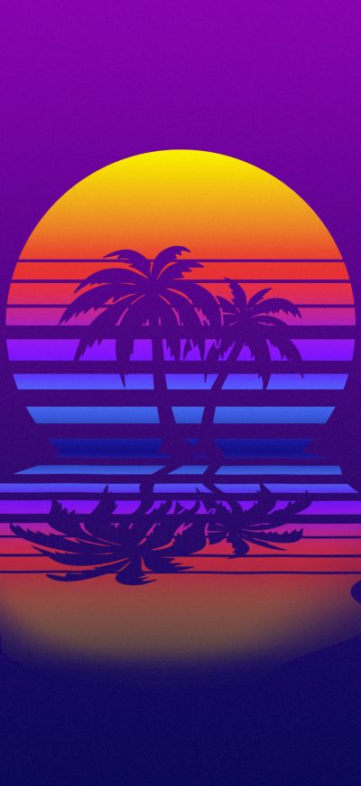 Fond d'écran iPhone Palm Tree Synthwave
