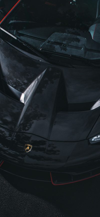 Fond d'écran iPhone Lamborghini Centenario Coupe Front Black Carbon