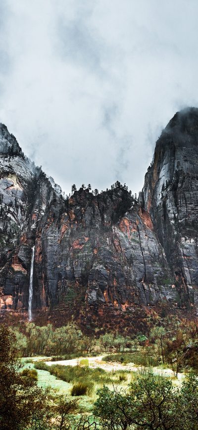 Fond d'écran iPhone Zion Waterfall 4k