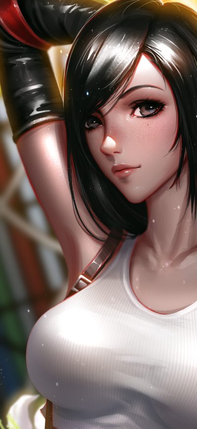 Fond d'écran iPhone Tifa Final Fantasy Artwork 4k