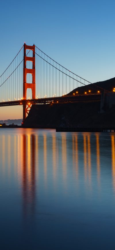 Fond d'écran iPhone Golden Gate Bridge Evening 5k