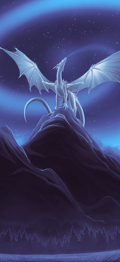 Fond d'écran iPhone White Dragon On Mountain