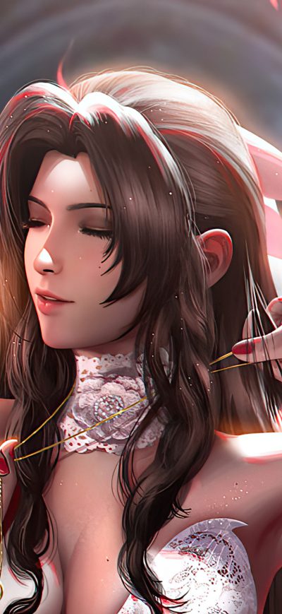 Fond d'écran iPhone Bride Aerith Final Fantasy Artwork 4k