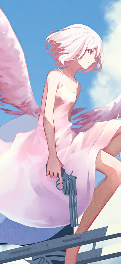 Fond d'écran iPhone Anime Angel Gun With Gun 4k
