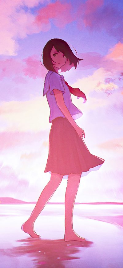 Fond d'écran iPhone Animegirl In School Uniform 4k