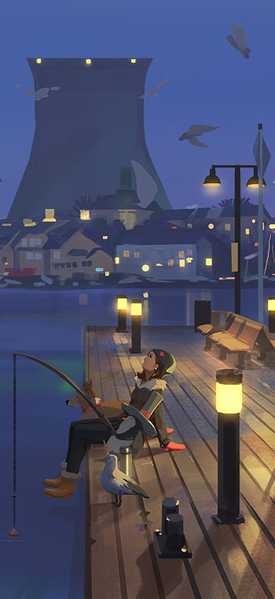 Fond d'écran iPhone Late Night Fishing 4k