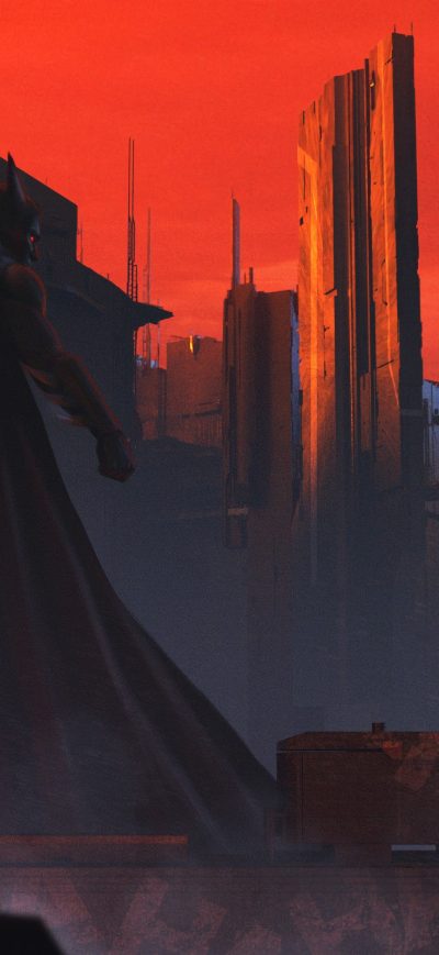 Fond d'écran iPhone Batman Red Sky