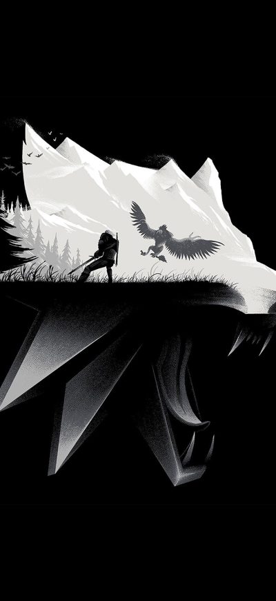 Fond d'écran iPhone The Witcher 3 Wild Hunt Wolf Artwork