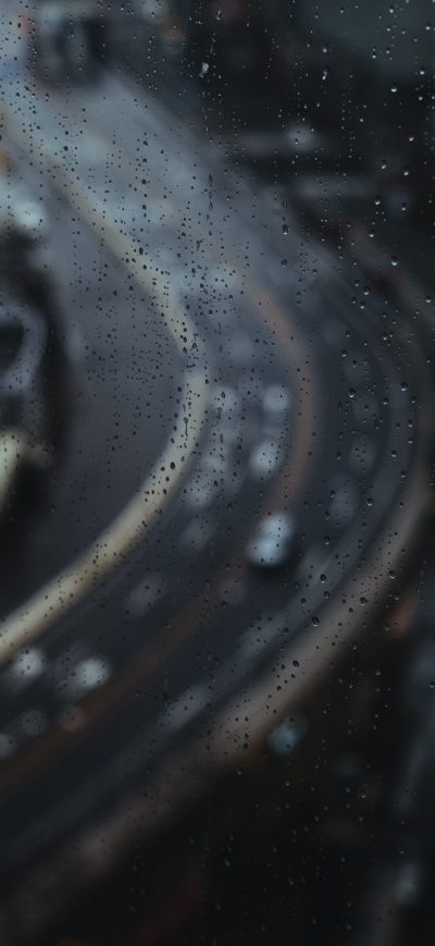 Fond d'écran iPhone Road Highway Through Rainy Drops Glass
