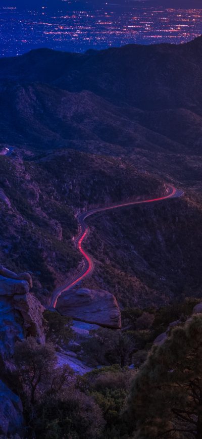 Fond d'écran iPhone Trail Road Long Exposure 4k