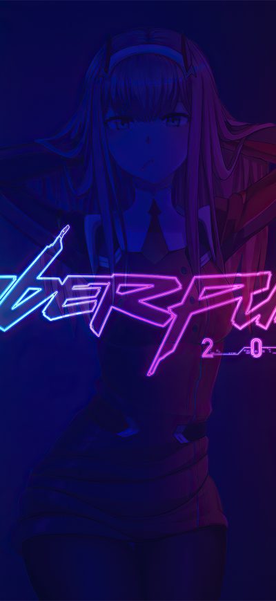 Fond d'écran iPhone Zero Two Darling In The Franxx Anime Cyberpunk 2077 4k