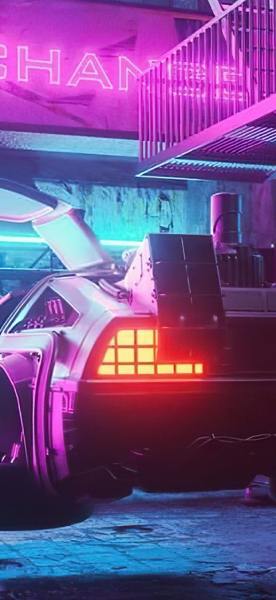 Fond d'écran iPhone Delorean From Future 4k