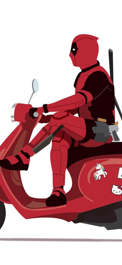 Fond d'écran iPhone Deadpool On Scooter