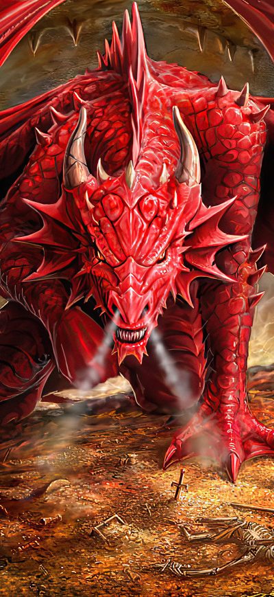 Fond d'écran iPhone Red Liar Dragon 4k