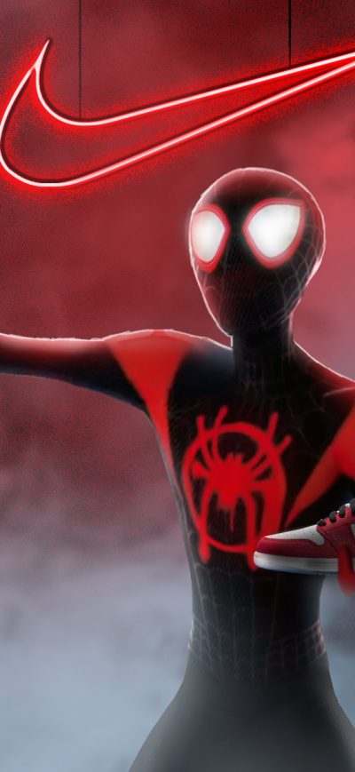 Fond d'écran iPhone Spiderman Miles Morales Nike Air Jordan