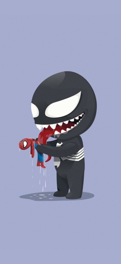 Fond d'écran iPhone Venom Playtime With Little Spidey