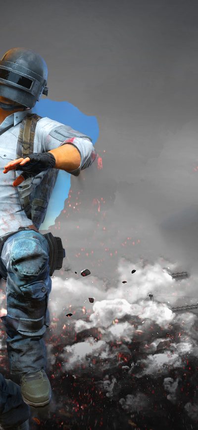 Fond d'écran iPhone PUBG Helmet Man With Pan 4k