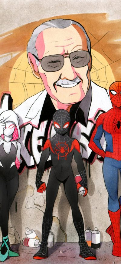Fond d'écran iPhone Spider Verse Stan Lee Tribute