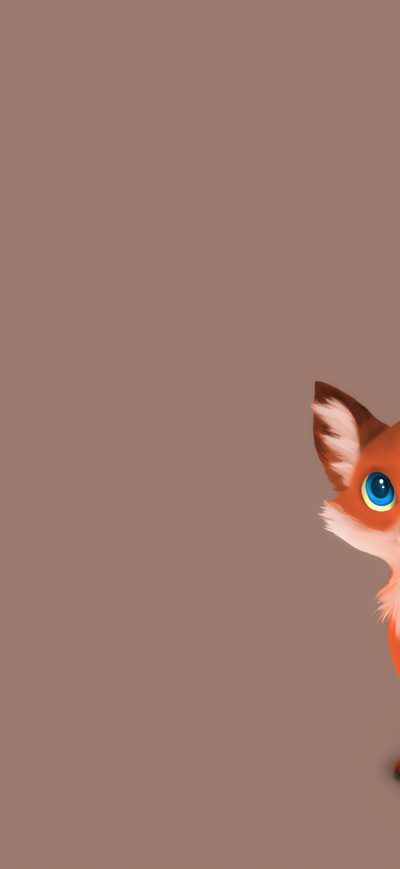 Fond d'écran Fox Minimal Art 4k sur iPhone