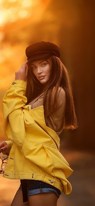 Fond d'écran iPhone Sunset Glare Girl 4k