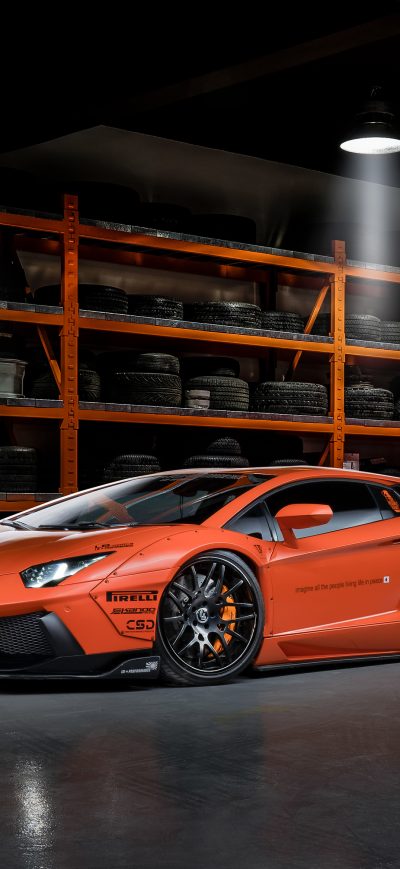 Fond d'écran Orange Lamborghini 4k sur iPhone