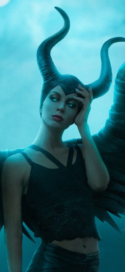 Fond d'écran iPhone Maleficent Cosplay 4k