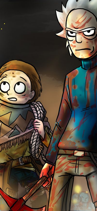 Fond d'écran iPhone Rick And Morty Warpath 4k
