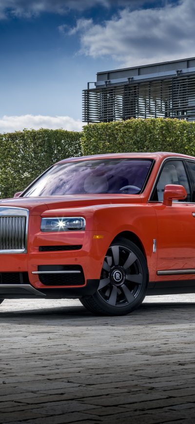 Fond d'écran iPhone Rolls Royce Cullinan Fux Orange 2019