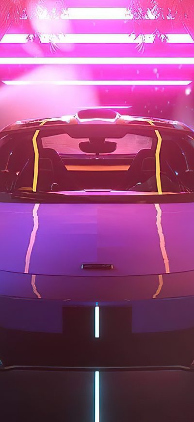 Fond d'écran iPhone Synthwave Mclaren 4k