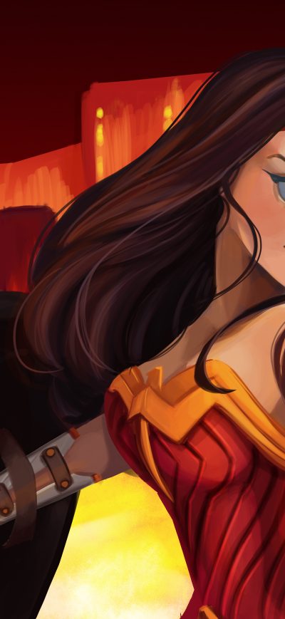 Fond d'écran 4k Wonderwoman sur iPhone