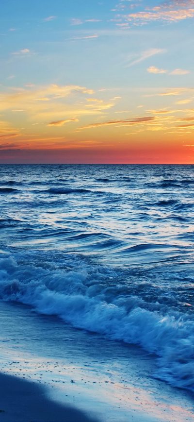 Fond d'écran iPhone Waves Sea Calm Sunset