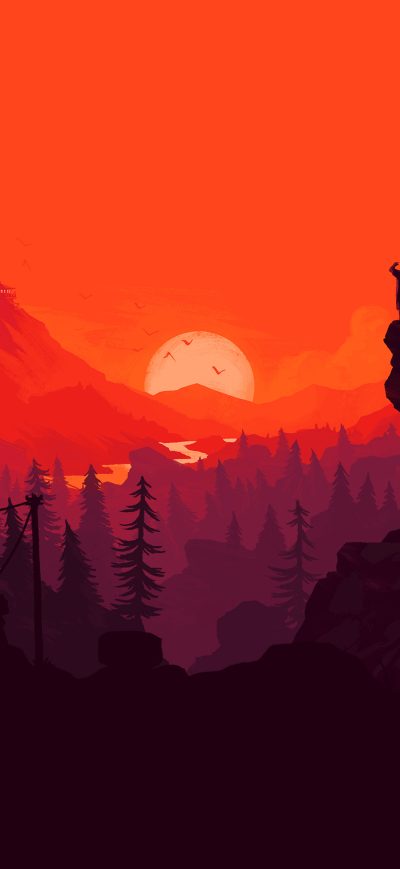 Fond d'écran iPhone Firewatch Digital Art 4k