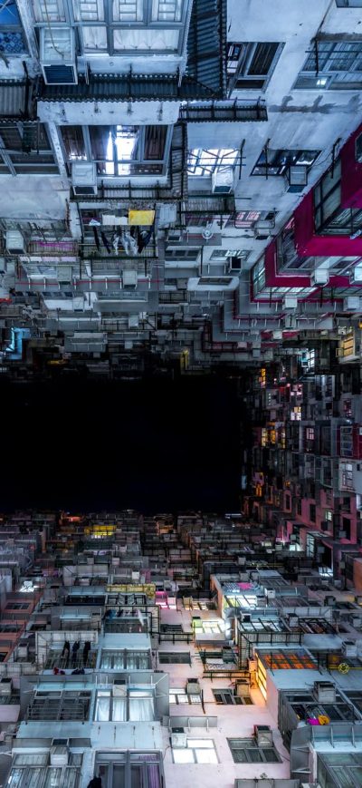 Fond d'écran iPhone Hong Kong Buildings Worms Eye View