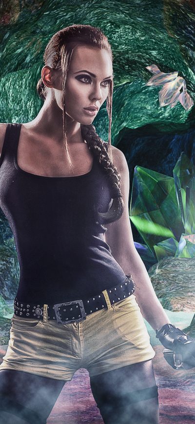 Fond d'écran iPhone Lara Croft Crystal Cave