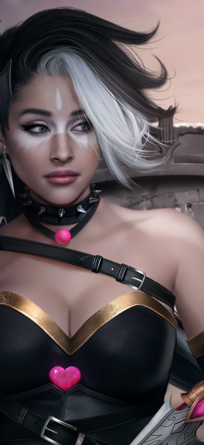 Fond d'écran iPhone Blue Eyes Dagger Elf Girl Woman Warrior