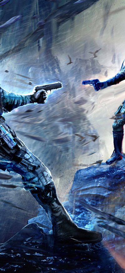 Fond d'écran iPhone Dynamic Action Motion Man Attack On Robot Artwork
