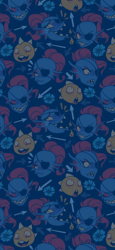 Fond d'écran iPhone Pirate Flowers Fishes Tiles Art 4k