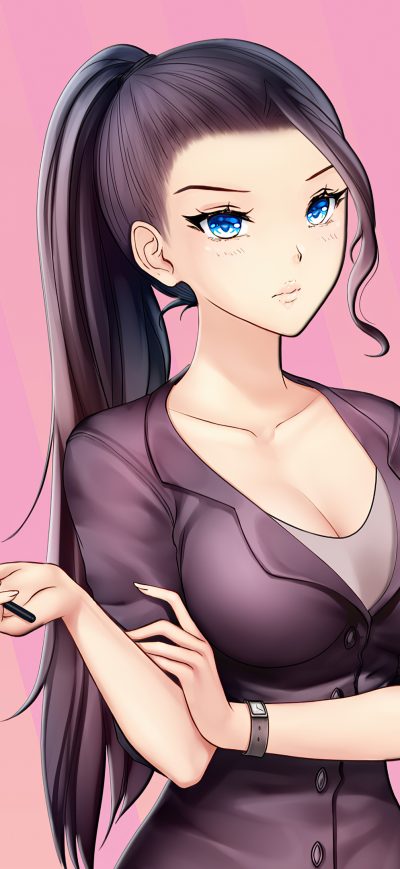 Fond d'écran Anime Office Girl 4k sur iPhone